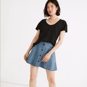 Madewell Whisper Cotton Scoopneck Tee - black, size small